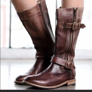 {bedstu} Womens Leather Gogo Lug Teak Rustic Boots Cobbler Series - size 6